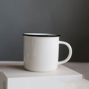 Tazza da Caffè Vintage in Smalto di Alta Qualità Disponibile in Bianco, Blu, Verde, Nero, Rosso <span class=keywords><strong>e</strong></span> Giallo. - Product Image 1