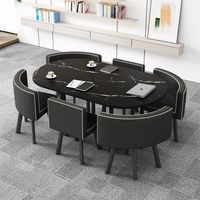 Table et chaises de réunion au design spécial, vente chaude, gain de place, prix de gros, table à manger de luxe sur mesure avec 6 chaises