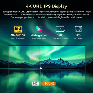 หน้าจอโฆษณาแบบติดผนังขนาด 98 นิ้ว 4K แบบไม่ใช้ระบบสัมผัส, 4K HDR สีสมจริง, ควบคุมแบบคลาวด์แบทช์, โฆษณาสำหรับศูนย์จัดแสดงนิทรรศการขนาดใหญ่ - Product Image 4