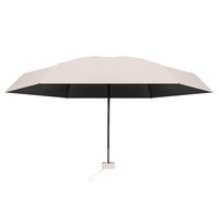 Nouvelle Ombrelle Manuelle Ultra-Légère Anti-UV, Compacte à Six Plis, Revêtement Noir, Portable, Double Usage Soleil/Pluie