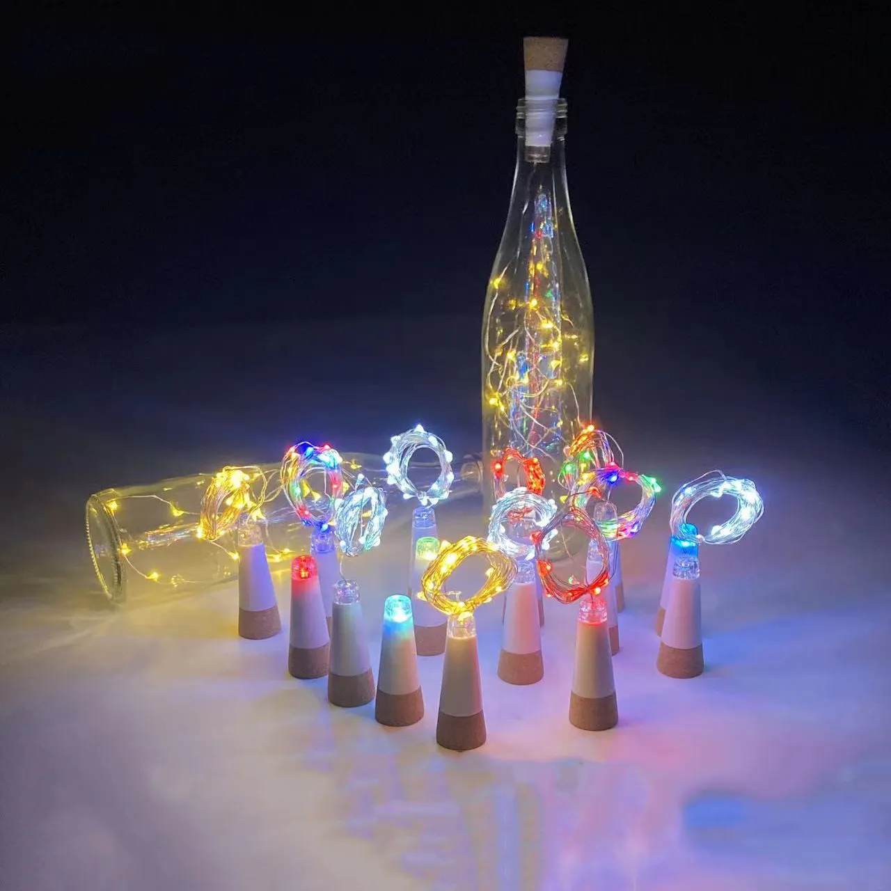 Chai rượu vang Stopper Cổ Tích Đèn Dây đồng dẫn chuỗi Lights cho Giáng sinh trang trí có thể sạc lại
