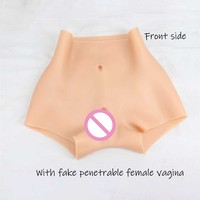 URCHOICE Culotte en silicone et latex pour femme, avec fesses volumineuses et plug vaginal réaliste, pour travesti, taille 6