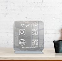 Enseigne personnalisée en acrylique avec code QR pour les réseaux sociaux, enseigne commerciale, options de placement multiples pour les bureaux, les magasins, les événements d'exposition