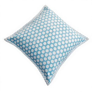 Handmade Square Sky Blue Cotton <b>Pillow</b> Case Polka Dot Printed Cushion Cover Woven Textile Decorative for Home Living Room Hotel - Product Image 2
