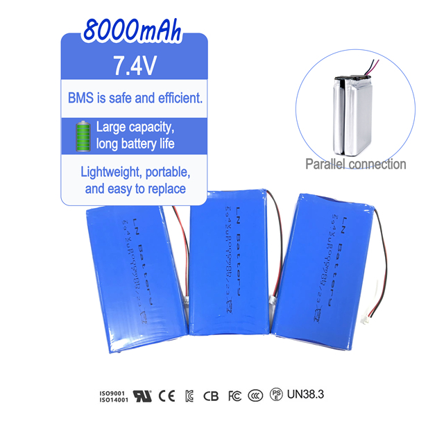 Lipo Battery 7.4V 11.1V 24V 723341-2S 1600Mah 5000Mah 30000Mah Polymer Battery Pack With Cable Ithium