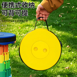 IYOCA Telescopic Camping <b>Stool</b> <b>Adjustable</b> <b>Height</b> Portable Folding Outdoor <b>Stool</b> Round Plastic Lightweight Hiking Fishing - Product Image 4