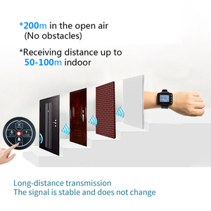 Vibrador de campana de reloj inalámbrico de 433,92 MHz para restaurante 1 relojes de pulsera recargables 5 botones de mesa con cancelación de bebida de factura de llamada - Product Image 2