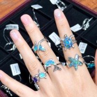 Bagues en argent sterling 925 sans nickel, plaquées rhodium, design océan de luxe, opale japonaise, pour femmes, cadeaux personnalisés en gros