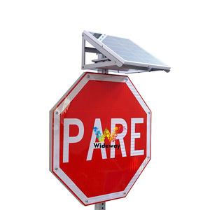 Wideway Designs Señales de parada intermitentes LED solares de aluminio para exteriores para intersecciones de tráfico cruzado - Product Image 2