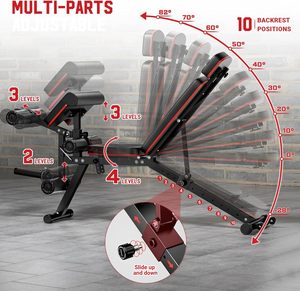 Venta Directa de Fábrica: Banco de Pesas Ajustable para Gimnasio, Plegable, de Alta Calidad, con Soportes y Estantes para Ejercicios - Product Image 3