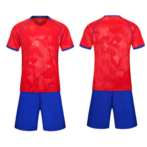 Set jersey sepak bola anak laki-laki dan perempuan, pakaian sepak bola poliester 100% warna-warni desain kustom bersirkulasi latihan sepak bola - Product Image 4
