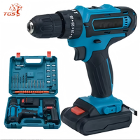 TGS Offre Spéciale Perceuse à Percussion Sans Fil 36V, Kit de Perceuse Électrique Rechargeable pour Bois, Alimentation Moteur Sans Fil