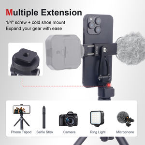 Support de téléphone universel en alliage d'aluminium Mechrig, rotation à 360°, inclinaison à 180°, fixation par griffe froide, léger, livraison rapide, anneau pour appareil photo reflex numérique - Product Image 4