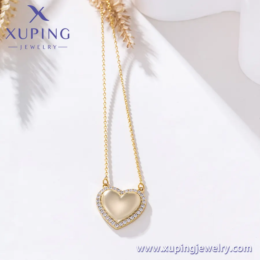 X000897714 XUPING JEWELRY joias da moda pingente colares para meninas cor ouro 14K pingente de coração joias charme