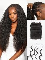 Extensions de cheveux humains pré-bouclées, douces et complètes, style tresses Fulani bohèmes bouclées birmanes, en cheveux vierges Remy, pour tresses au crochet Miracle Knots