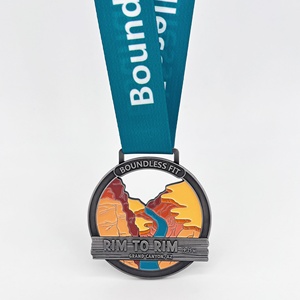 Vente en gros de médailles sportives amusantes en métal 2D/3D de haute qualité, sur mesure, en argent antique, souvenirs de voyage - Product Image 2