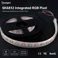 Tira de LED RGB direccionable SK6812, DC5V, 30 LED por metro, SMD5050, PCB negro/blanco de 10 mm, rollo de 5 m, luz de píxeles flexible y programable