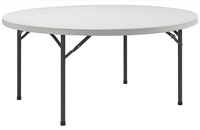 Table pliante ronde en plastique HDPE de haute qualité pour l'extérieur et l'intérieur