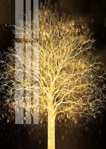 Impressions d'art abstrait pour hôtel, peinture murale <span class=keywords><strong>en</strong></span> porcelaine cristalline 3D avec <span class=keywords><strong>arbre</strong></span> doré - Product Image 6