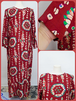 Siap Kirim 2026 Gaun Muslim Baru Motif Batik Vintage Lengan Panjang Model Kaftan Pengiriman Cepat Dalam 7 Hari