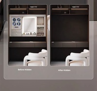 Coiffeuse moderne intelligente miroir éclairé par LED accessoires de garde-robe intelligents pour chambre salle de bain panneau de bois de stockage en métal