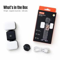 Luce LED Magnetica per Selfie e Videocamere d'Azione, 3 Temperature di Colore, Luminosità Regolabile, Alimentazione USB
