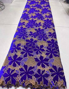 Mikemaycall Afrikaans Zacht Fluwelen Kant Met Geborduurde Kanten Stof Voor Nigeria Trouwjurk 5 Meter - Product Image 2