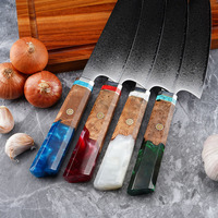 67-laags Damascus staal Kiritsuke mes keuken vlees koksmes fruit groente snijmes kookgerei hars houten handvat