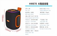 Enceinte portable HM878 AI à commande vocale intelligente pour Bluetooth 5.3, 20W de basses, 1800mAh, avec lumière LED RGB, design en plastique, lecteur, vente en gros