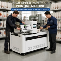 Imprimante jet d'encre automatique haute vitesse à passage unique pour le côté des gobelets, impression couleur intégrale, pour les logos et motifs sur les corps de gobelets en papier pour les startups