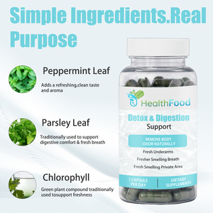 Fast Moving Detox and Digestion Support Capsules with Parsley Leaf Support Internal Freshness Peppermint Leaf Capsules - Product Image 4