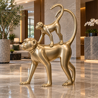 Sculpture de singe ludique en acier inoxydable poli miroir, décoration animale personnalisée pour la maison, l'hôtel, la villa, la galerie, l'affichage intérieur