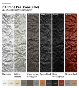 แผ่นผนังโพลียูรีเทน stoneflex 3D ทันสมัยกันน้ำการออกแบบทางเรขาคณิตทำจากพลาสติก - Product Image 4
