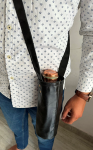 Étui pour bouteille d'eau en cuir avec boucle de ceinture, sangle réglable durable faite à la main, étui de transport élégant pour les activités de voyage et de randonnée - Product Image 6