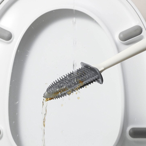 FF5663 Kit de <span class=keywords><strong>brosse</strong></span> de nettoyage pour toilettes en silicone avec support, motif <span class=keywords><strong>chat</strong></span> de dessin animé, pour la maison - Product Image 5