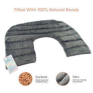 Pak pemanas setrip panjang bahu, bantal panas Microwave perawatan tubuh dapat digunakan kembali dengan penutup bulu domba - Product Image 4