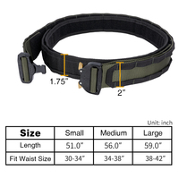 Ceinture tactique IDOGEAR de 2 pouces en nylon 500D avec boucle en métal, système de libération rapide deux-en-un avec ceinture intérieure de 2 pouces, ceinture Molle
