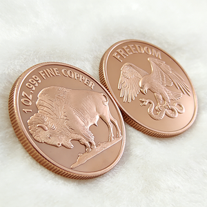 Pièce de monnaie artisanale en cuivre de collection haut de gamme personnalisée, motif buffle, élégante, 1 oz, spécifications <span class=keywords><strong>d</strong></span>étaillées, relief, cadeau idéal, souvenir - Product Image 3