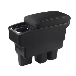 Jimny accessories armrest case upgrade leather armrest storage box with cup holder for Suzuki Jimny/sierra JB64/JB74 (2018.7~)