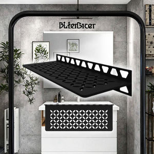 Étagère murale <span class=keywords><strong>Schluter</strong></span> en aluminium noir mat de 11 à 13/16 pouces au design floral pour le rangement de la <span class=keywords><strong>douche</strong></span> des propriétaires rénovateurs Made China - Product Image 3