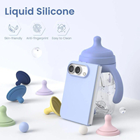 Étui Duo pour iPhone, silicone liquide magnétique mince, design monobloc, léger et fin, pliage non obstrué, doublure en microfibre