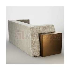 Newstar lüks otel Salon dükkanı doğal taş özelleştirmek renk traverten mermer oniks resepsiyon masası ticari mobilya - Product Image 3