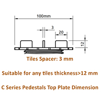 Supports de plancher surélevés, supports de pavage de sol, accessoires pour tuiles de toit, support pour pavage de sols XF-T202C-2 35-70 mm