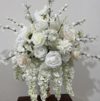 J-FB211 Boule de fleurs artificielles en soie rose de haute qualité pour mariage, centre de table