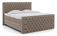 Modernes Luxuriöses Verstellbares Boxspringbett mit Stauraum Weiche Samt-/Leinen-Polsterung und Holzmaterial