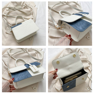 VUÔNG nách Crossbody Túi cho phụ nữ Splice Vai Túi PU phụ nữ da Túi xách vuông nách Crossbody Túi khối - Product Image 6