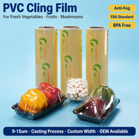 Film alimentaire en PVC de qualité alimentaire, transparent, extensible, résistant à l'humidité, emballage plastique pour aliments, en-cas, chocolat, biscuits