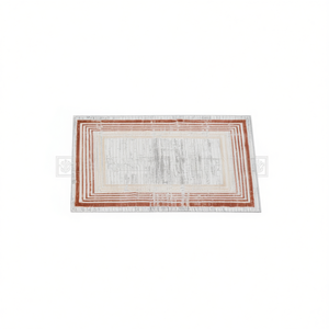 Alfombra de Área Rectangular MARFI 2x3, Color Marrón con Borde Marfil, Antideslizante, para Sala de Estar, Oficina en Casa, Elegante y Resistente a las Manchas - Product Image 1