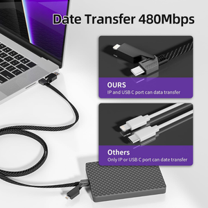 Cable de Carga Múltiple Plano <span class=keywords><strong>y</strong></span> Trenzado 4 en 1 con PD de 65W, Eficiente, para Uso Profesional, Compatible con Laptops, Smartphones <span class=keywords><strong>y</strong></span> Dispositivos Universales - Product Image 5
