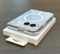 Étui transparent pour téléphone portable, antichoc, avec recharge magnétique sans fil, coque pliable et séparable pour iPhone 18 Duo